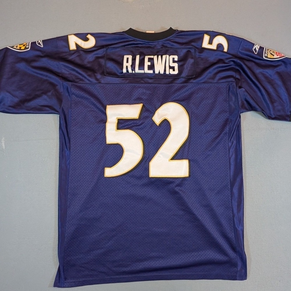 Baltimore Ravens Ray Lewis 52 Reebok NFL‎ Jersey Purple Mens 56 Authentic - Picture 3 of 8